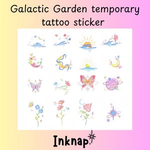 Tatuajes temporales de flores - Pegatinas de tatuajes florales de acuarela - Arte corporal botánico - Tatuaje de flores silvestres - Tatuajes femeninos suaves - Regalo para ella