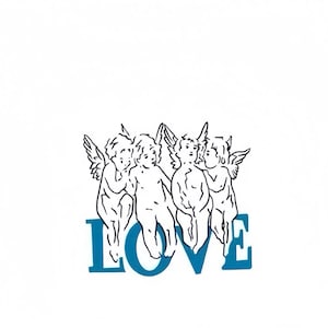 LOVE Angel Tattoo Sticker • Y2K Aesthetic Temporary Tattoo for Skin • Cute Cherub Tattoo • Retro 2000s Angel Body Stickert
