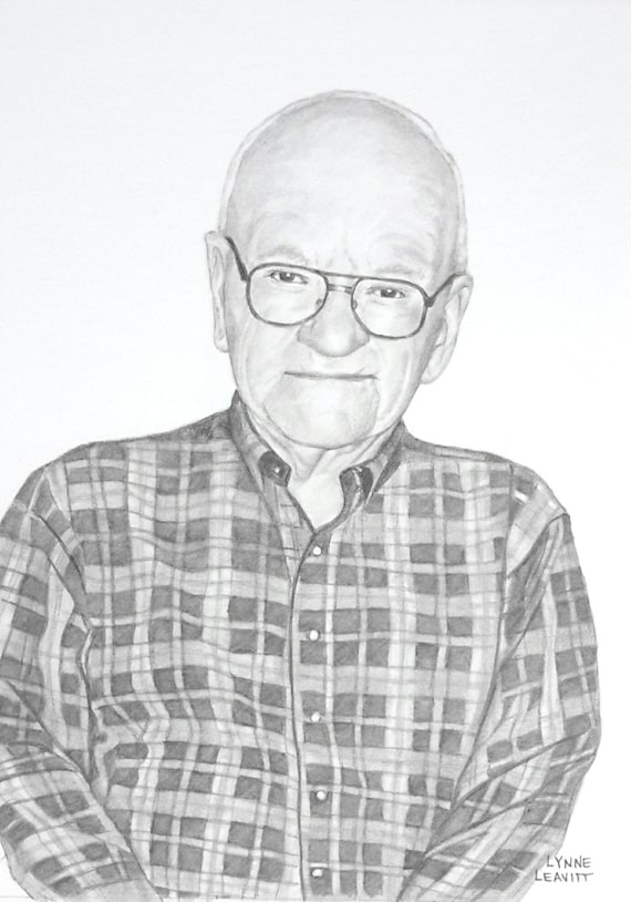 Custom miniature portrait drawing grandparents