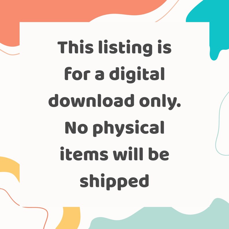 K&ouml;nnte beinhalten: Wei&szlig;er Hintergrund mit Text: "Dieses Angebot gilt nur f&uuml;r einen digitalen Download. Es werden keine physischen Artikel versendet." Der Text ist dunkelgrau. Der Hintergrund hat bunte Formen.