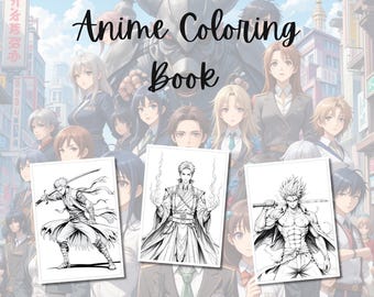 60 einzigartige Manga-Anime-Malvorlagen, Kawaii-Kunst (A4-PDF zum Ausdrucken)