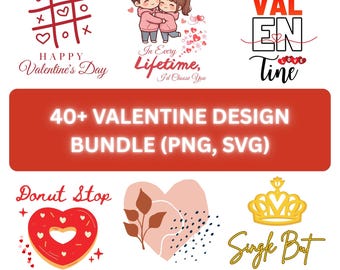 Valentinstag Grafik Bundle | Lustige Liebeszitate (PNG, SVG Digital Download)