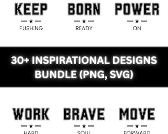 Inspirierendes Zitat SVG-Bundle, motivierende Designs (PNG, SVG)