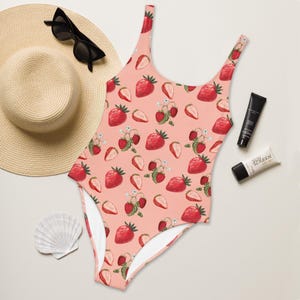 Strawberry Print Swimsuit | Cottagecore One Piece Bathing Suit | Made to Order | Whimsical Summer Swimwear | WovenKind
