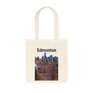 Edmonton Tote Bag – City Skyline Design | Canada Souvenir, Alberta Gift, Eco-Friendly Reusable Shopping Bag, Printify Tote