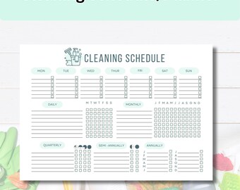 Editable Cleaning Schedule Checklist, ADHD Home Cleaning Planner, Household Kids Chores List, Family Cleaning Chart, Digital Download PDF