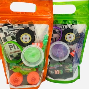 Monster Truck Party Favor Bag: Personalized Pit Pass & Truck Toy