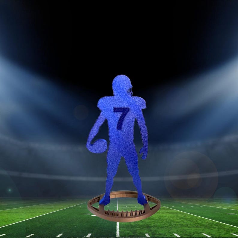 Football Player Centerpiece: Custom Jersey Number, Sports Banquet Decor image 2