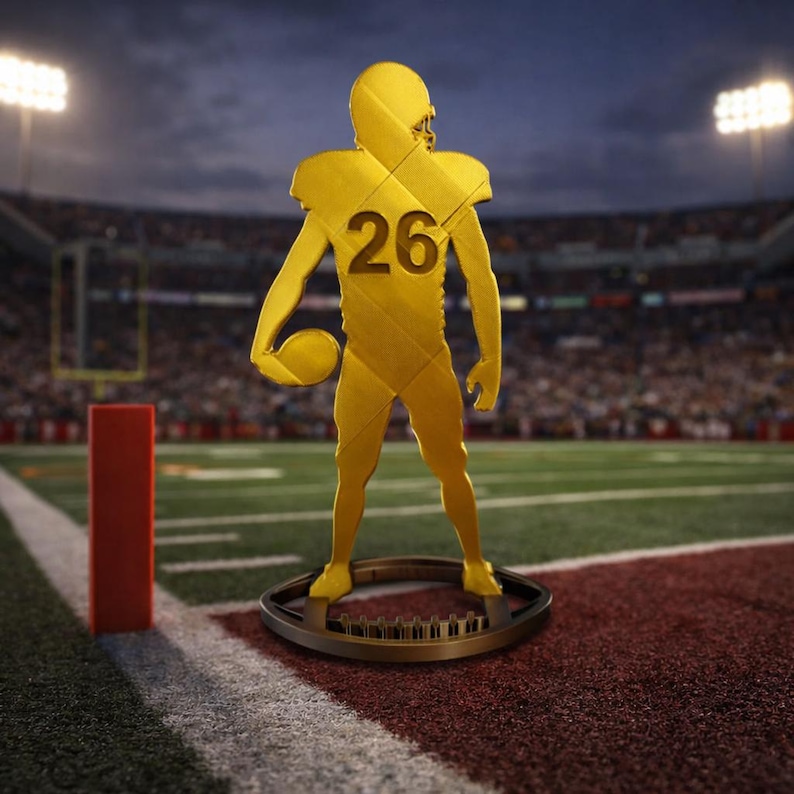 Football Player Centerpiece: Custom Jersey Number, Sports Banquet Decor image 1