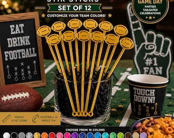 Custom Football Stir Sticks – Set of 12