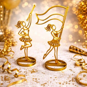 Baton Girl & Flag Girl Centerpieces – Majorette / Color Guard Table Decor
