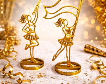 Baton Girl & Flag Girl Centerpieces – Majorette / Color Guard Table Decor