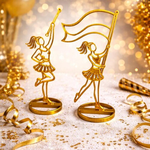 Baton Girl & Flag Girl Centerpieces – Majorette / Color Guard Table Decor