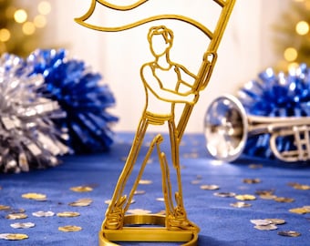 Color Guard Flag Centerpiece | Custom School Colors Marching Band Banquet Decor