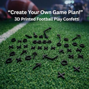 3D Printed Football Play Confetti | Coach's Playbook Decor