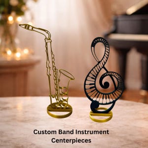 3D Printed Music Instrument Centerpiece | Custom Band Decor