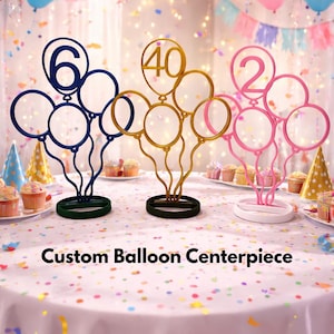 Custom Balloon Centerpiece – Personalized Birthday Decoration