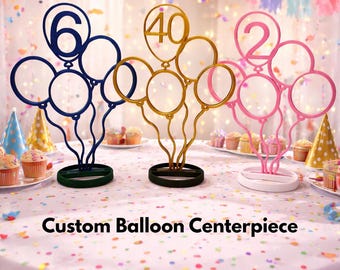 Custom Balloon Centerpiece – Personalized Birthday Decoration