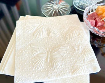 Embossed Butterfly Cocktail Napkins | Elegant Party Decor
