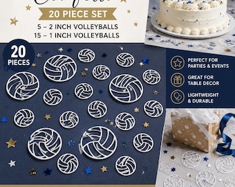 Volleyball Table Confetti | 20 Piece Volleyball Party Confetti | Sports Table Scatter | Team Banquet Decorations