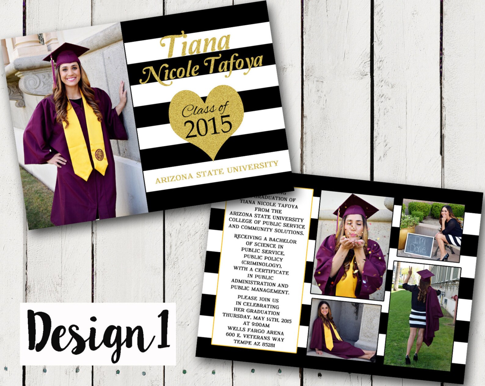 2 Sided Graduation Announcements Shutterfly