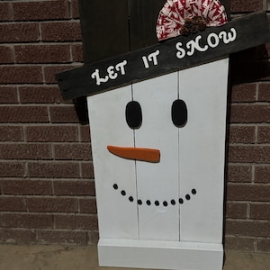 Placa reversível de boneco de neve e espantalho