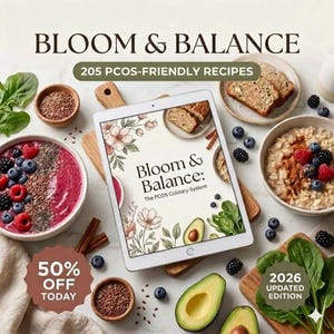 PCOS Kochbuch-Bundle | 3 Bücher | 205 Hormonausgleichende Rezepte | Meal Plan + Pantry Guide | PDF Digitaler Download