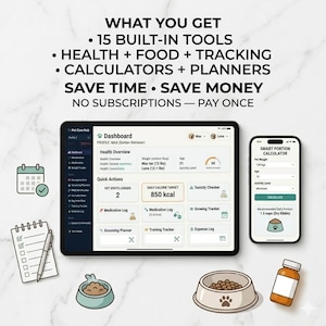 Ultimat husdjursvårdspaket | Pet Care Hub + 300 recept på hund- och kattgodis | Digital nedladdning | Present till husdjursmamma | Veterinärspårning Hemgjorda godsaker bild 3