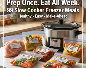 Ricettario di pasti da congelare per pentola a cottura lenta: 99 ricette facili e salutari per la pentola a cottura lenta, ideali per la preparazione anticipata dei pasti e per le cene infrasettimanali.