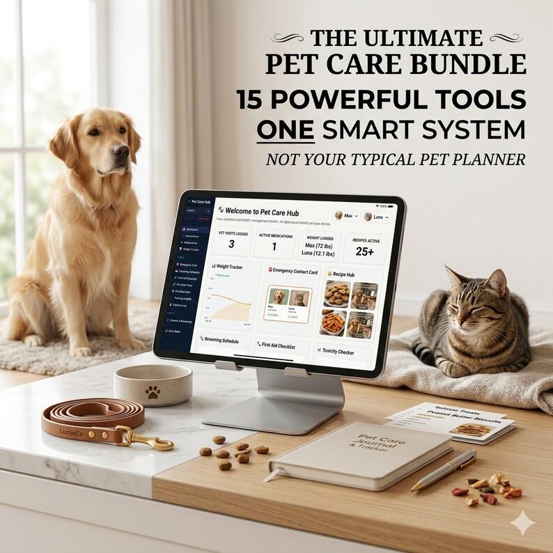 Ultimat husdjursvårdspaket | Pet Care Hub + 300 recept på hund- och kattgodis | Digital nedladdning | Present till husdjursmamma | Veterinärspårning Hemgjorda godsaker bild 2