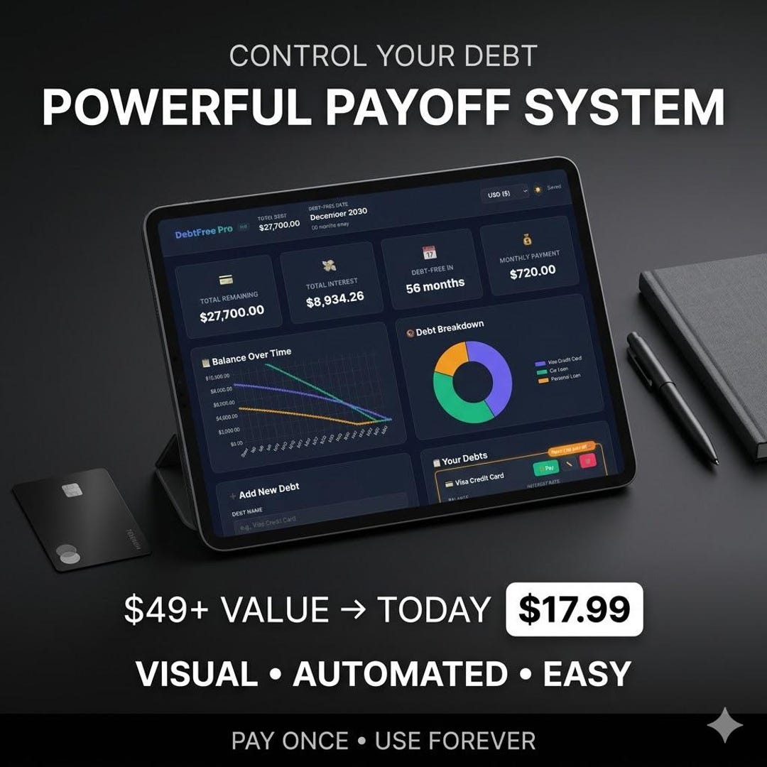 Debt Payoff Tracker Visual Debt Snowball Avalanche Calculator | Debt ...