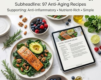 Cucina senza età: 97 ricette anti-invecchiamento per longevità e salute radiosa / Ricettario antinfiammatorio in PDF / Piano alimentare a base di supercibi