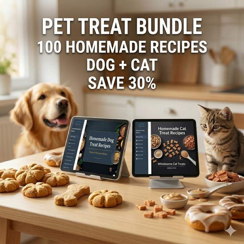 Ultimat husdjursvårdspaket | Pet Care Hub + 300 recept på hund- och kattgodis | Digital nedladdning | Present till husdjursmamma | Veterinärspårning Hemgjorda godsaker bild 9
