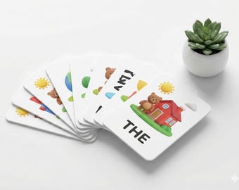 Flashcard di parole a vista – Arte Pixar 3D, apprendimento Montessori (download digitale)