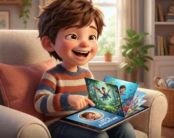 Libro interattivo personalizzato con sfoglia pagine / Libro per bambini personalizzato con foto e nome