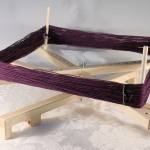 Portable Collapsible Yarn Swift with Steel Ball Bearings and peg storage Hickory