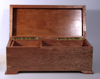 Mahogany and Cherry with Birch Highlights Jewelry / Keepsake Box with Sliding  Inner Treasure Drawer