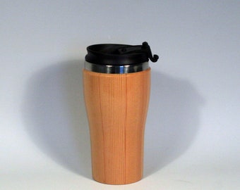 Douglas Fir Wooden Travel Mug With Stainless Steal Interior