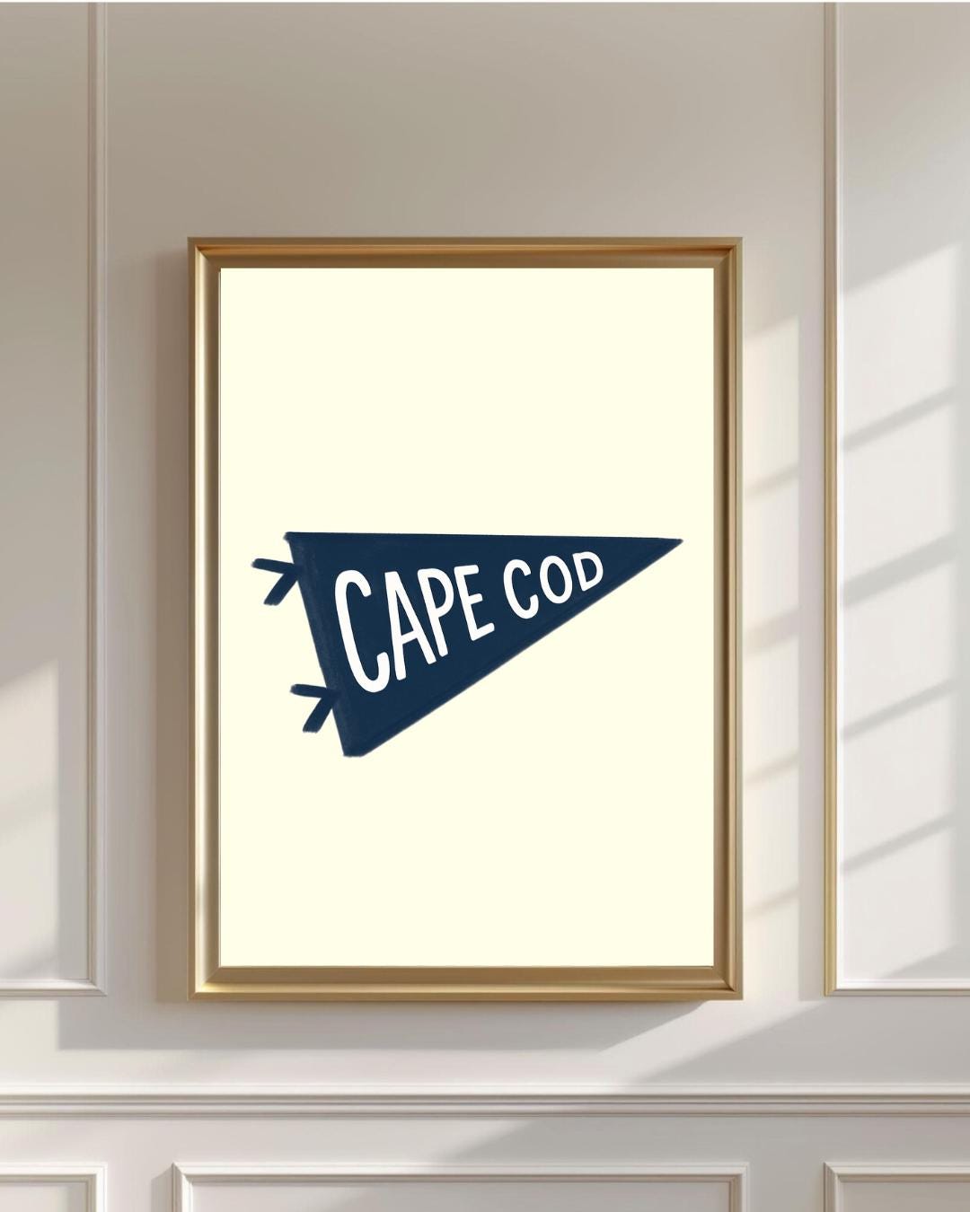 Cape Cod Flag Valance Cape Cod Wall Art Print – Vintage Style Nautical Pennant, Cape Cod ...