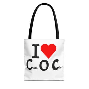 Ich liebe COC Tragetasche | Lustige Einkaufstasche, wiederverwendbare Einkaufstasche, Geschenk für Gamer, Motivationstasche, lässiger Alltagsgebrauch