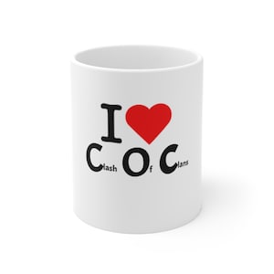Taza &quot;Me encanta Clash of Clans&quot;, regalo para videojuegos, taza de café, regalo para amantes de los videojuegos, taza gamer personalizada