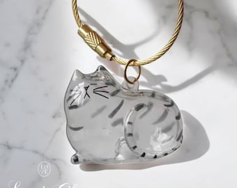 Handmade Cat Hair Keepsake Keychain: Pet Memorial Charm
