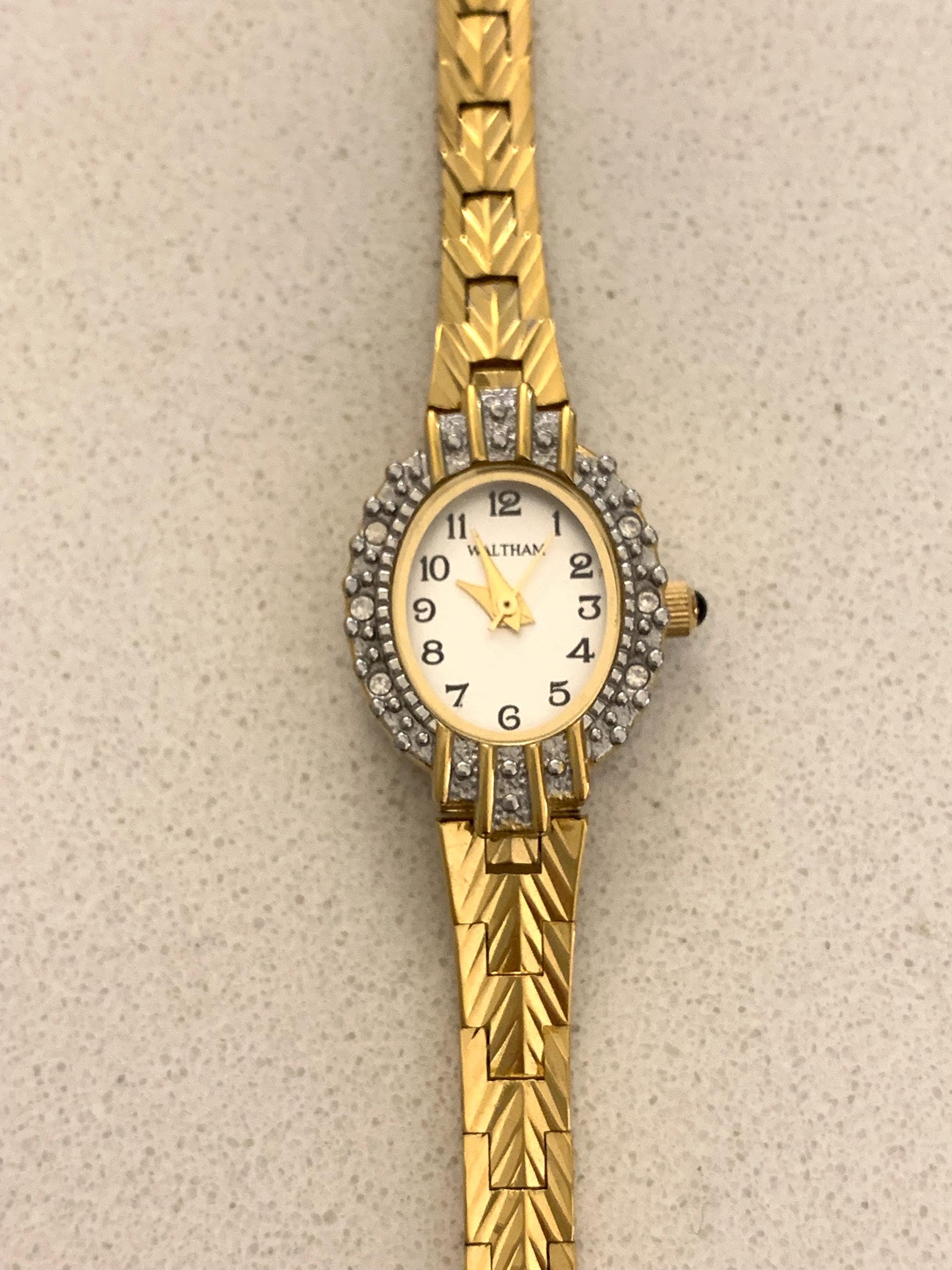 Vintage and Very Unusual Piano Shape face Waltham Diamond  Watch Reserved for Nadia: WALTHAM Diamond Collection Quartz Wrist  main image 3