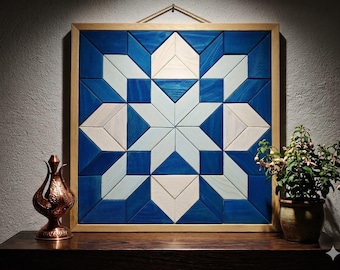 Arte mural geométrico de madera hecho a mano, mesa de madera maciza