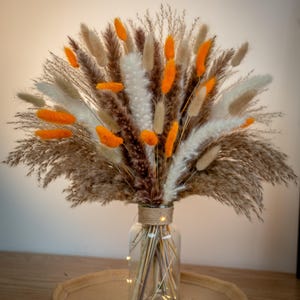 Dried Flower Bouquet with Fairy Lights, Boho Chic Home Decor, Table Centerpiece, Unique Gift for Weddings, Parties, Living Room & Bedroom