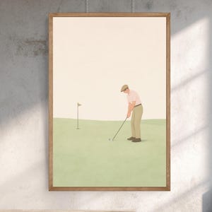 Druckbare kleine Golfer Wandkunst, Minimalistische Golf Druck, Geschenk für Golfer, Golf Dekor, Golf Club Gemälde, Golf Liebhaber Geschenk, Golf Poster