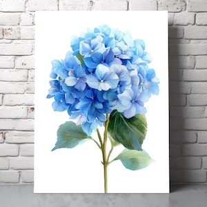 Blue Hydrangea Print, Coastal Grandaughter Room Decor, Botranic Wall Art, Blue Floral Wall Art, Blue Hydrangeas Printable Wall Art, Digital