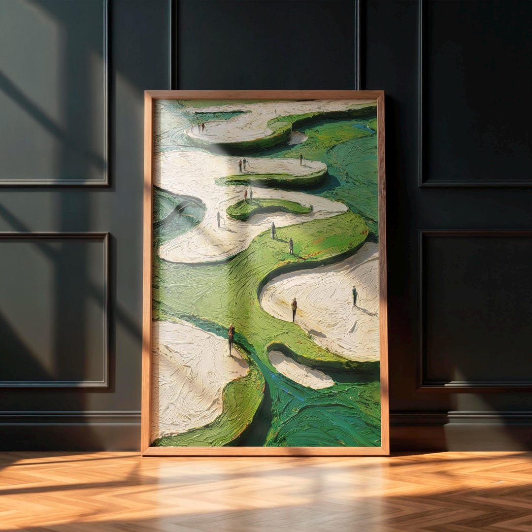 Golf Course Abstract Abstract Golf Course Art Print, Modern Landscape Painting (digital ...
