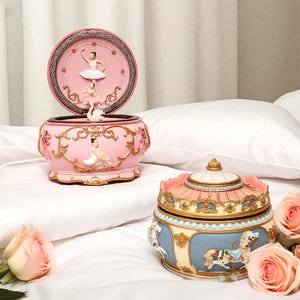 Personalized Carousel Music Box: Ballerina Keepsake, Engraved Gift