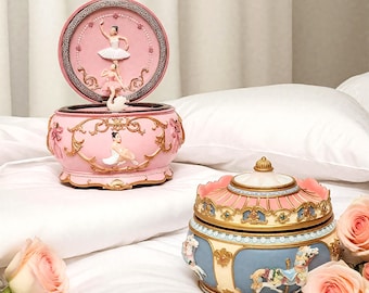 Personalized Carousel Music Box: Ballerina Keepsake, Engraved Gift
